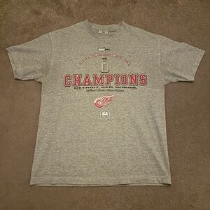 Gray Detroit Red Wings Champions Short Sleeve T-Shirt